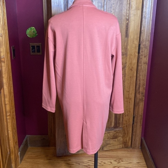 Blush Pink Rose Long Cozy Duster Cardigan with Pockets Sz M - Picture 7 of 10